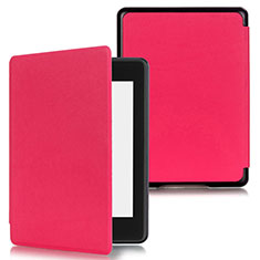 Amazon Kindle Paperwhite 6 inch用手帳型 レザーケース スタンド カバー Amazon ローズレッド