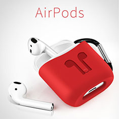 シリコン ケース 保護 収納 ズ用 Airpods 充電ボックス A06 アップル レッド