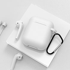 シリコン ケース 保護 収納 ズ用 Airpods 充電ボックス C02 アップル ホワイト