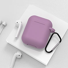 シリコン ケース 保護 収納 ズ用 Airpods 充電ボックス C02 アップル パープル