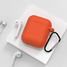 シリコン ケース 保護 収納 ズ用 Airpods 充電ボックス C02 アップル オレンジ