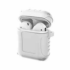 シリコン ケース 紛失防止 ズ用 Airpods 充電ボックス C06 アップル ホワイト