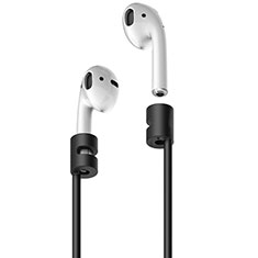 Apple AirPods Pro用紛失防止 シリコン ストラップ 軽量 脱着簡単 C02 アップル ブラック