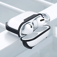 Apple AirPods Pro用ハイブリットバンパーケース プラスチック 兼シリコーン カバー U02 アップル ブラック