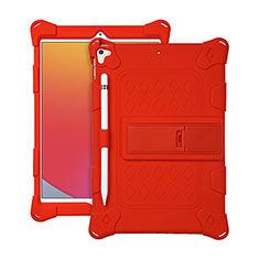 Apple iPad 10.2 (2020)用ハイブリットバンパーケース スタンド プラスチック 兼シリコーン カバー H01 アップル レッド