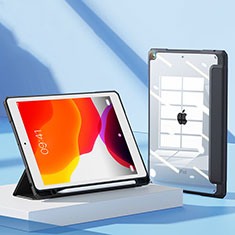 Apple iPad 10.2 (2020)用手帳型 レザーケース スタンド カバー H05 アップル ブラック