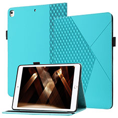 Apple iPad 10.2 (2020)用手帳型 レザーケース スタンド カバー YX1 アップル ライトブルー