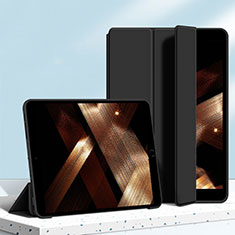 Apple iPad 10.2 (2020)用手帳型 レザーケース スタンド カバー H04 アップル ブラック