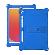 Apple iPad 10.2 (2021)用ハイブリットバンパーケース スタンド プラスチック 兼シリコーン カバー H01 アップル ネイビー