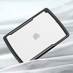 Apple iPad 10.2 (2021)用ハイブリットバンパーケース クリア透明 プラスチック 鏡面 カバー アップル ブラック