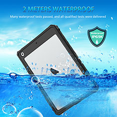 Apple iPad 10.2 (2021)用完全防水ケース ハイブリットバンパーカバー 高級感 手触り良い 360度 W01 アップル ブラック