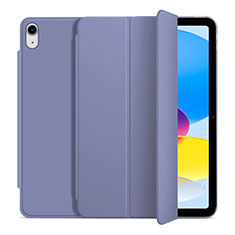 Apple iPad 10.9 (2022)用手帳型 レザーケース スタンド カバー H10 アップル ラベンダーグレー