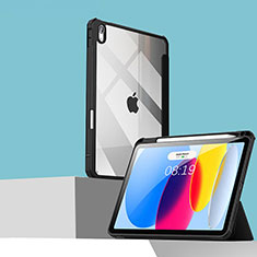 Apple iPad 10.9 (2022)用手帳型 レザーケース スタンド カバー P01 アップル ブラック