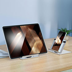 Apple iPad 10.9 (2022)用スタンドタイプのタブレット ホルダー ユニバーサル N02 アップル シルバー