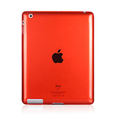 Apple iPad 2用極薄ソフトケース シリコンケース 耐衝撃 全面保護 クリア透明 アップル レッド