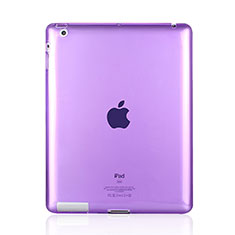 Apple iPad 3用極薄ソフトケース シリコンケース 耐衝撃 全面保護 クリア透明 アップル パープル
