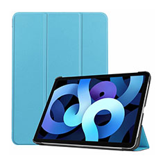 Apple iPad Air 10.9 (2020)用手帳型 レザーケース スタンド カバー L03 アップル ブルー