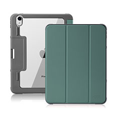 Apple iPad Air 5 10.9 (2022)用手帳型 レザーケース スタンド カバー L02 アップル モスグリー