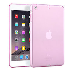 Apple iPad Mini 2用極薄ソフトケース シリコンケース 耐衝撃 全面保護 クリア透明 アップル ピンク