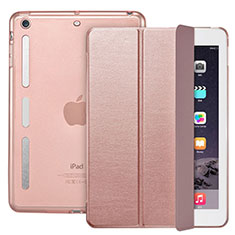 Apple iPad Mini 2用手帳型 レザーケース スタンド L05 アップル ローズゴールド