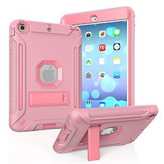 Apple iPad Mini 2用ハイブリットバンパーケース スタンド プラスチック 兼シリコーン カバー YJ2 アップル ピンク