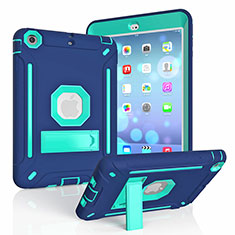 Apple iPad Mini 2用ハイブリットバンパーケース スタンド プラスチック 兼シリコーン カバー YJ2 アップル ネイビー