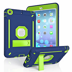 Apple iPad Mini 3用ハイブリットバンパーケース スタンド プラスチック 兼シリコーン カバー YJ1 アップル ネイビー