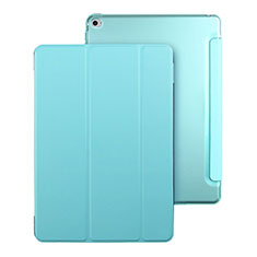 Apple iPad Mini 4用手帳型 レザーケース スタンド アップル ブルー