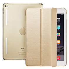 Apple iPad Mini 4用手帳型 レザーケース スタンド L06 アップル ゴールド