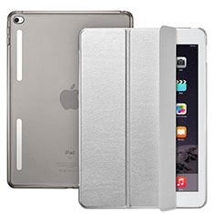 Apple iPad Mini 4用手帳型 レザーケース スタンド L06 アップル シルバー