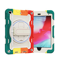 Apple iPad Mini 4用ハイブリットバンパーケース スタンド プラスチック 兼シリコーン カバー L01 アップル レッド
