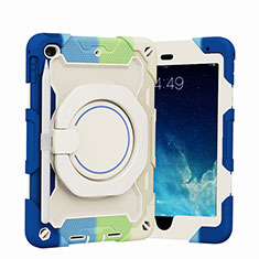 Apple iPad Mini 4用ハイブリットバンパーケース スタンド プラスチック 兼シリコーン カバー L02 アップル ブルー