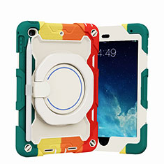 Apple iPad Mini 4用ハイブリットバンパーケース スタンド プラスチック 兼シリコーン カバー L02 アップル レッド