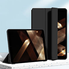 Apple iPad Mini 4用手帳型 レザーケース スタンド カバー H04 アップル ブラック