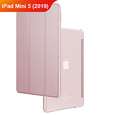 Apple iPad Mini 5 (2019)用手帳型 レザーケース スタンド アップル ローズゴールド