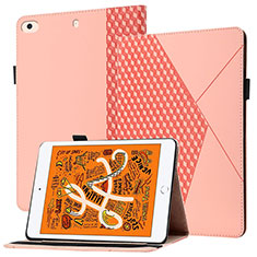Apple iPad Mini 5 (2019)用手帳型 レザーケース スタンド カバー YX1 アップル ローズゴールド