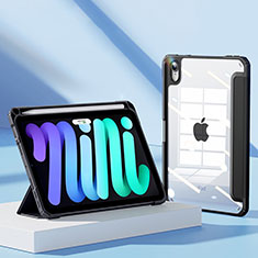Apple iPad Mini 6用手帳型 レザーケース スタンド カバー P05 アップル ブラック