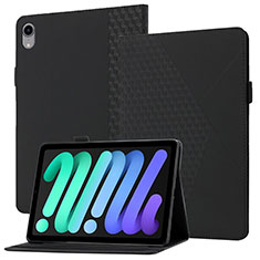 Apple iPad Mini 6用手帳型 レザーケース スタンド カバー YX1 アップル ブラック