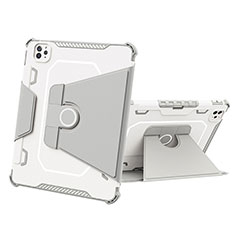 Apple iPad Pro 11 (2020)用ハイブリットバンパーケース スタンド プラスチック 兼シリコーン カバー L05 アップル グレー