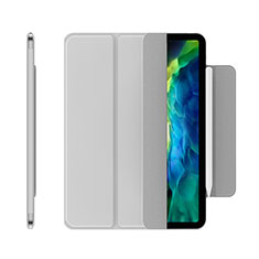 Apple iPad Pro 11 (2020)用手帳型 レザーケース スタンド カバー アップル シルバー