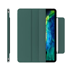 Apple iPad Pro 11 (2020)用手帳型 レザーケース スタンド カバー アップル グリーン