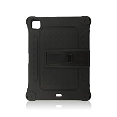 Apple iPad Pro 11 (2021)用ハイブリットバンパーケース スタンド プラスチック 兼シリコーン カバー H01 アップル ブラック