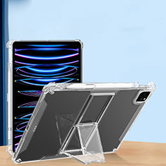 Apple iPad Pro 11 (2022)用極薄ソフトケース シリコンケース 耐衝撃 全面保護 クリア透明 スタンド S01 アップル クリア