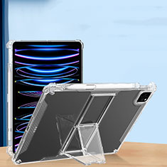 Apple iPad Pro 12.9 (2020)用極薄ソフトケース シリコンケース 耐衝撃 全面保護 クリア透明 スタンド S01 アップル クリア