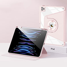 Apple iPad Pro 12.9 (2020)用ハイブリットバンパーケース スタンド プラスチック 兼シリコーン カバー S01 アップル ローズゴールド