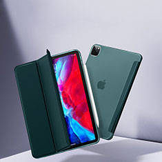 Apple iPad Pro 12.9 (2020)用手帳型 レザーケース スタンド カバー L08 アップル グリーン