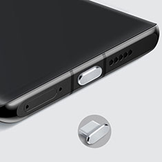 Apple iPad Pro 12.9 (2021)用アンチ ダスト プラグ キャップ ストッパー USB-C Android Type-Cユニバーサル H08 アップル シルバー