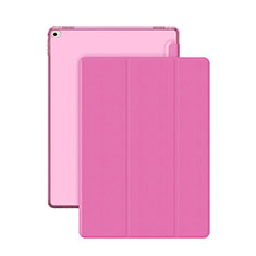 Apple iPad Pro 12.9用手帳型 レザーケース スタンド アップル ピンク