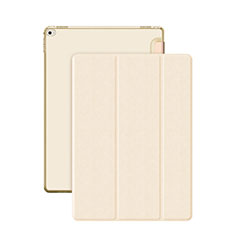 Apple iPad Pro 12.9用手帳型 レザーケース スタンド アップル ゴールド