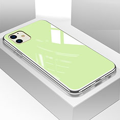 Apple iPhone 11用ハイブリットバンパーケース プラスチック 鏡面 カバー アップル グリーン